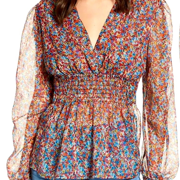Chelsea28 Tops - Chelsea 28 Floral Smocked Blouse